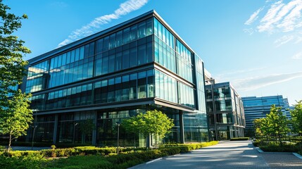 Modern Industrial Building with Glass Walls