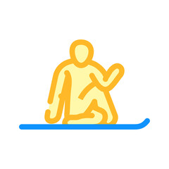 half lord fishes pose ardha matsyendrasana color icon vector. half lord fishes pose ardha matsyendrasana sign. isolated symbol illustration