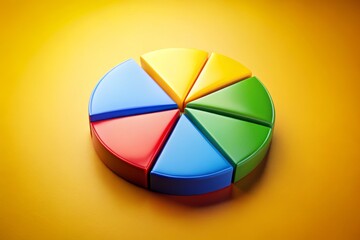 Colorful Pie Chart on Bright Yellow Background