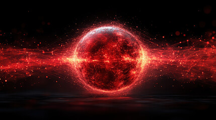 Obraz premium An abstract cosmic scene depicting vibrant colors and energy, representing the universe and cosmic phenomena in a visually stunning manner.