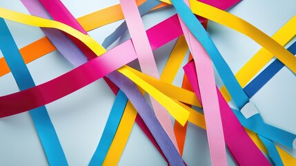 Colorful Artistic Composition with Tape Strips