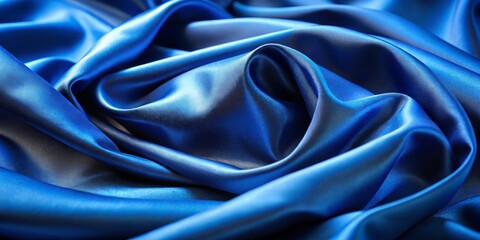Obraz premium Abstract Blue Silk Fabric Texture, Draped, Smooth, Blue ,Silk