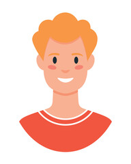 People avatar. Man face isolated on white background. Cute vector illustration. Flat style