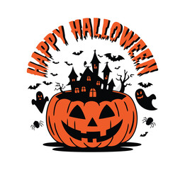 Happy Halloween t shirt design, printable t shirt, High quality t shirt design