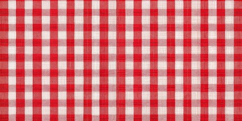 Red and White Gingham Pattern Seamless Texture, Fabric , Background , Checkered , Plaid , Textile