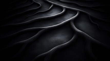 Obraz premium Dark Abstract Twisted Roots Background Texture