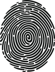 silhouette of finger print icon design vector art illustration isolated on white background.
