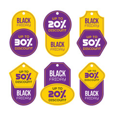 Black Friday Sale Tags set discount labels Collection