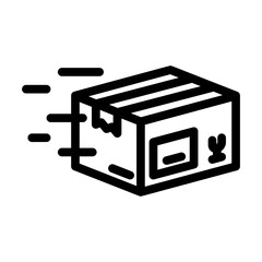 shipping box cardboard packaging line icon vector. shipping box cardboard packaging sign. isolated contour symbol black illustration