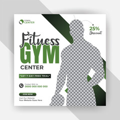 Fitness GYM center Yoga Training social media post design template