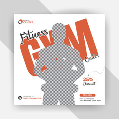 Fitness GYM center Yoga Training social media post design template