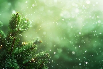 Modern green Christmas abstract background showcasing geometric shapes and festive hues
