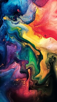 Vibrant abstract fluid art in vivid colors
