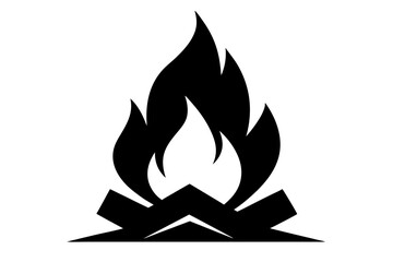 Campfire icon | isolated vector silhouette illustration on white background