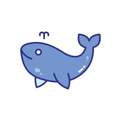 Whale vector icon stock illustration