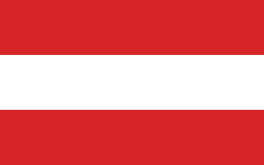 The flag of Austria. Flag icon. Standard color. Standard size. A rectangular flag. Computer illustration. Digital illustration. Vector illustration.