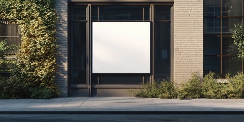 Urban Modernity: Advertisement Display in Brick Building