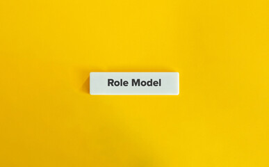 Role Model Banner. Text on Block Letter Tile on Yellow Background. Minimal Aesthetic.