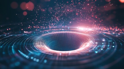 Obraz premium Light-filled holographic design rises, providing a perfect space for words 