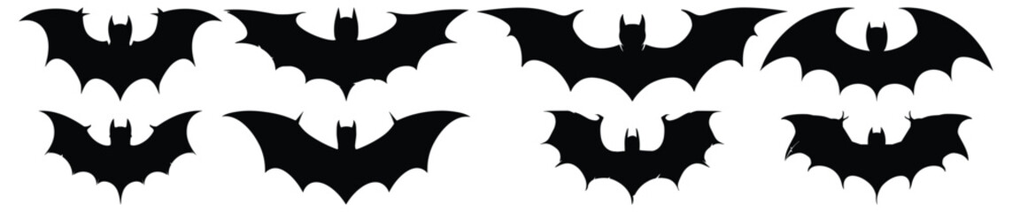 Bat silhouette set vector design big pack of bat illustration and icon