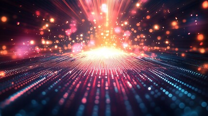 Obraz premium Emerging from digital realms, this logo glows with clear text space 