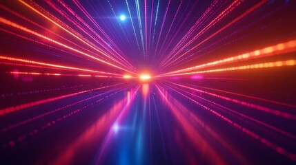 Obraz premium Vibrant light shines from digital surfaces, with room for bold words 