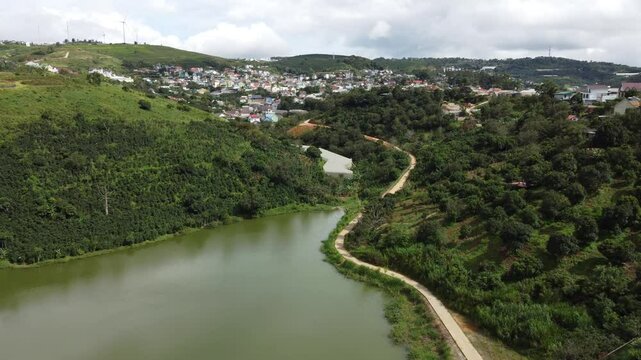 nh&agrave; cửa đ&agrave; lạt, countryside, droneshot, dalat, da lat