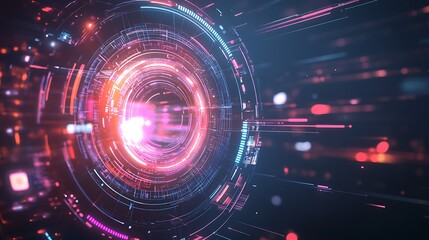 Fototapeta premium Light and innovation blend in this glowing holographic logo design 
