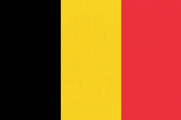 Fototapeta premium Flag of Belgium. Belgian civil flag on fabric surface. Belgian national flag