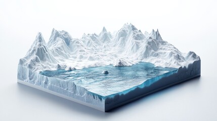 Obraz premium Holographic glacier mapping, data visualization ice core, climate change projections, arctic HUD