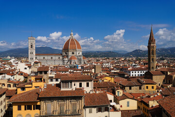 Fototapeta premium Panorama of Florence seen from the tower of the Palazzo Vecchio.