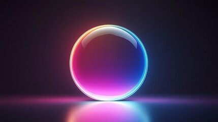 Fototapeta premium Reflective surfaces glow on this holographic logo, perfect for your message 