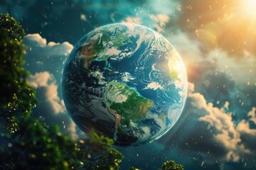 Fototapeta premium Creative image manipulation for World Environment Day.