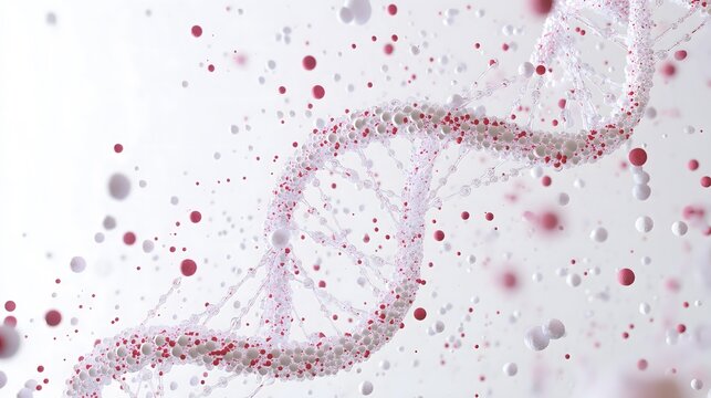 Detailed View of DNA Strands with Nucleotides - Powered by Adobe