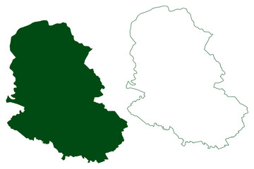 Coahuayutla municipality (Free and Sovereign State of Guerrero, Mexico, United Mexican States) map vector illustration, scribble sketch Coahuayutla de José María Izazaga map