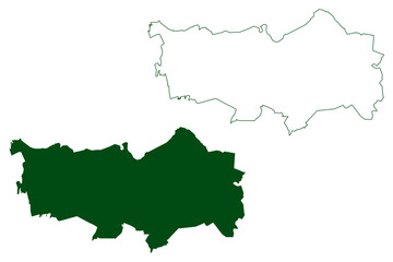 Comonfort municipality (Free and Sovereign State of Guanajuato, Mexico, United Mexican States) map vector illustration, scribble sketch Comonfort map