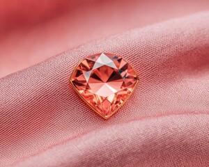 Stunning rose quartz gemstone elegantly displayed on soft pink fabric showcasing its brilliant cut and luster for jewelry lovers and collectors