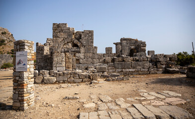 Ruins of Kaunos in Turkey.Ancient Lycian ruins