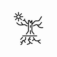 disaster drought icon sign vector