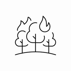 fire in forest icon sign vector