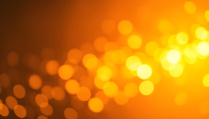 Obraz premium Abstract magic bokeh lights. Defocused lights on a yellow orange background isolated with white highlights, png