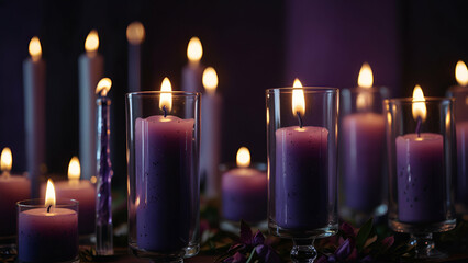 Purple candles romantic background high quality
