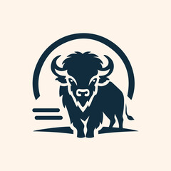 Buffalo logo icon vector illustration 2