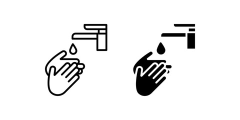 Wash Your Hands icon set .Symbol isolated white background. vector illustration. color editable.