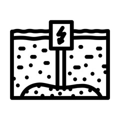 power geothermal energy line icon vector. power geothermal energy sign. isolated contour symbol black illustration
