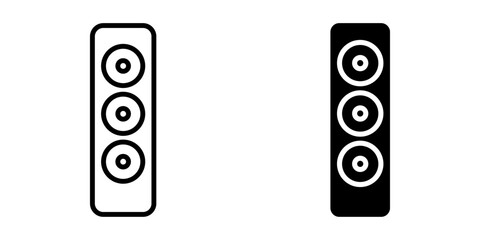 audio column icon set .Symbol isolated white background. vector illustration. color editable.