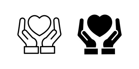 Charity icon set .Symbol isolated white background. vector illustration. color editable.