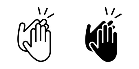 clapping icon set .Symbol isolated white background. vector illustration. color editable.