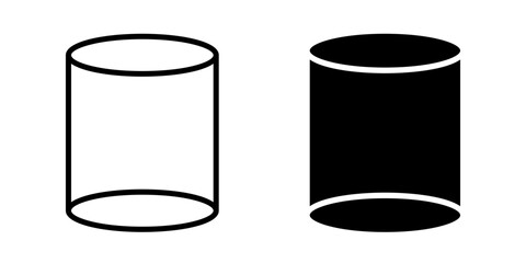 cylinder shape Icon set .Symbol isolated white background. vector illustration. color editable.