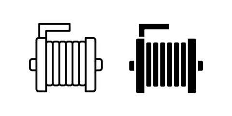 Coil cable spool Icon set .Symbol isolated white background. vector illustration. color editable.